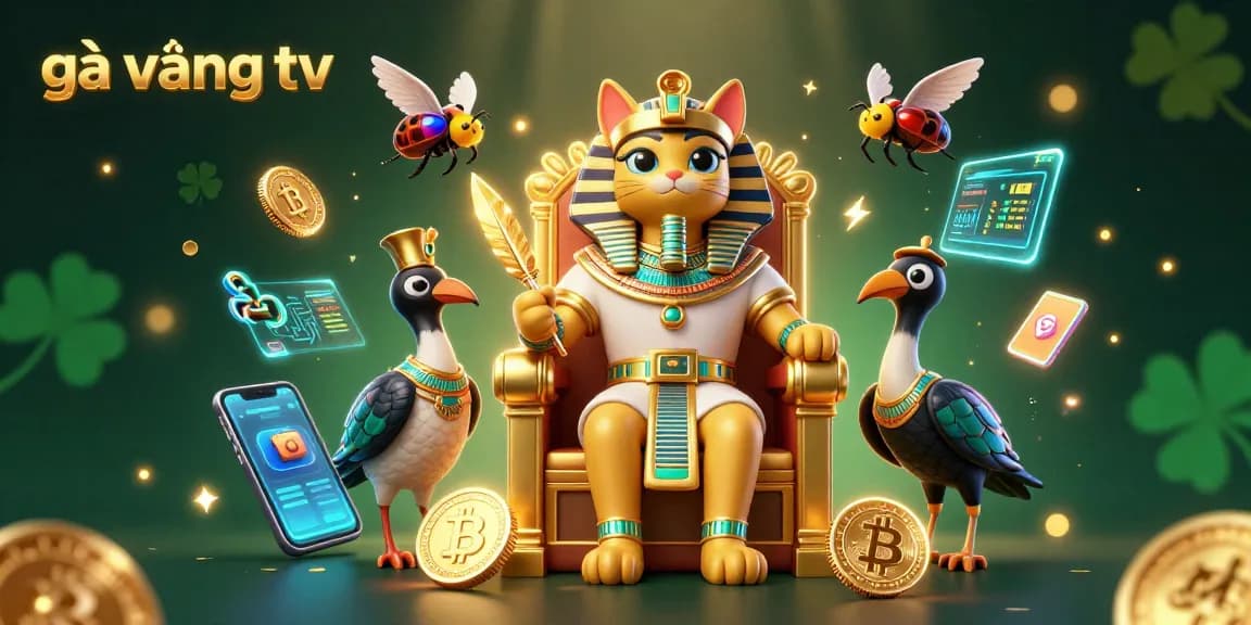 Experience gà vàng tv with a vibrant 3D scene showcasing rich gambling elements and characters.