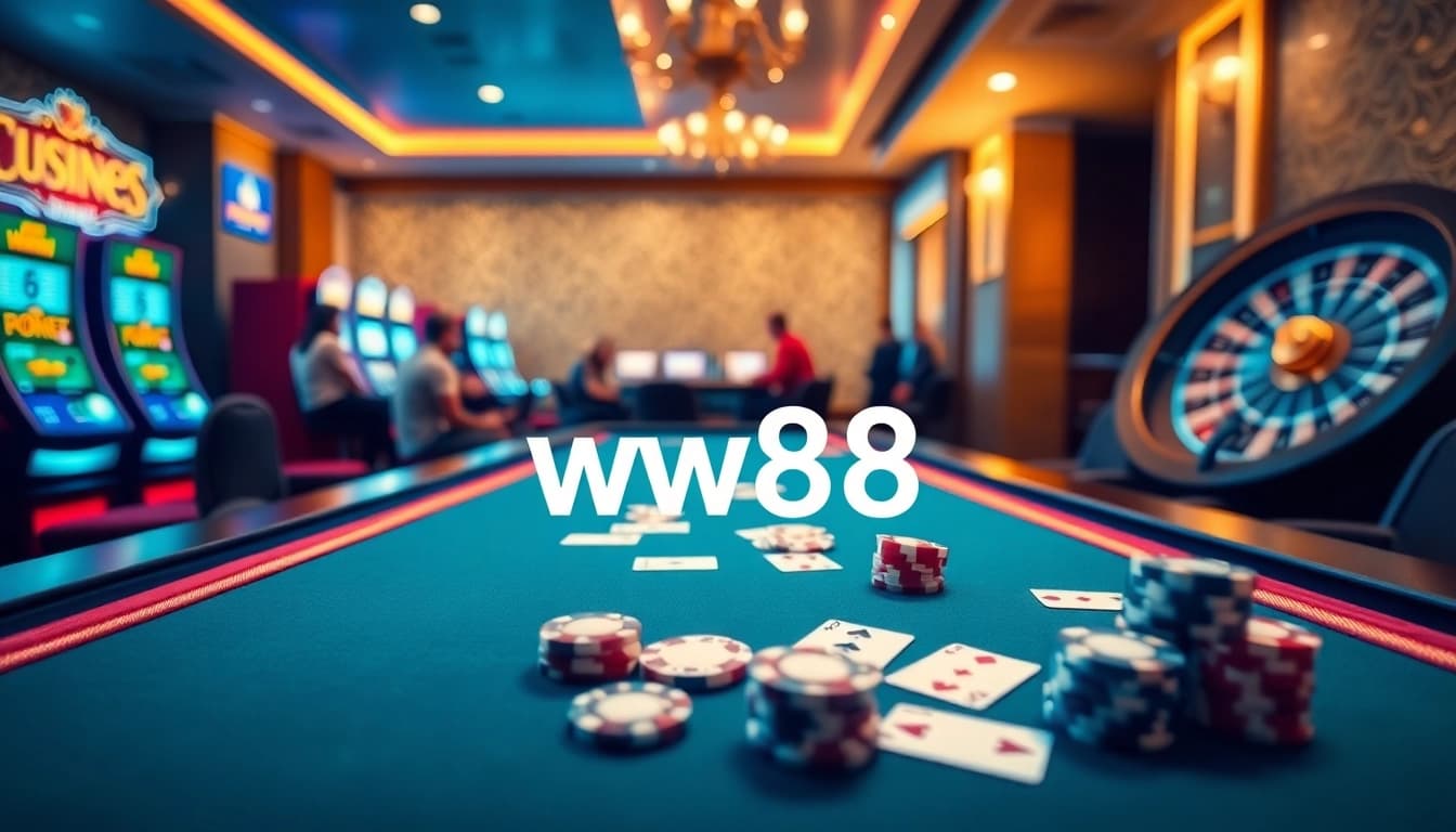 Experience thrilling gaming at ww88 with vibrant casino tables and engaging players.