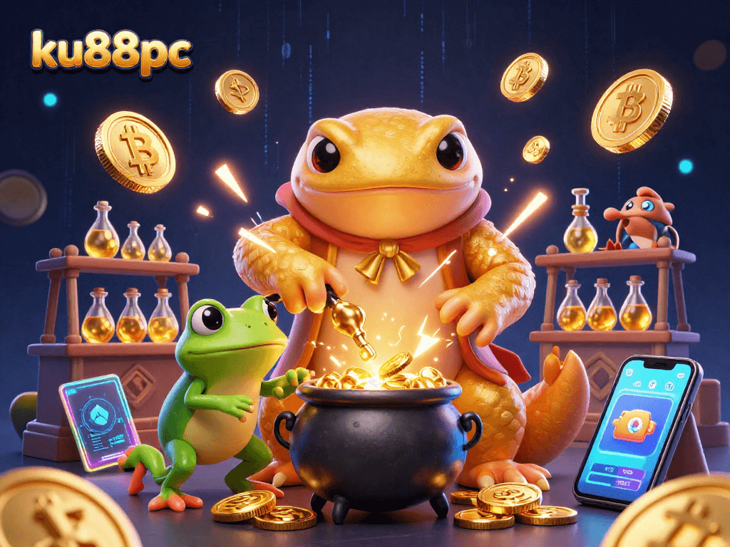 Engage with ku88pc as the salamander alchemist creates gold in a fantasy gaming setting.