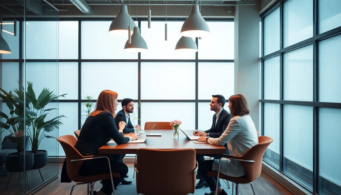 Förderung der besten Unternehmensberatung und strategische Diskussion im modernen Büro.