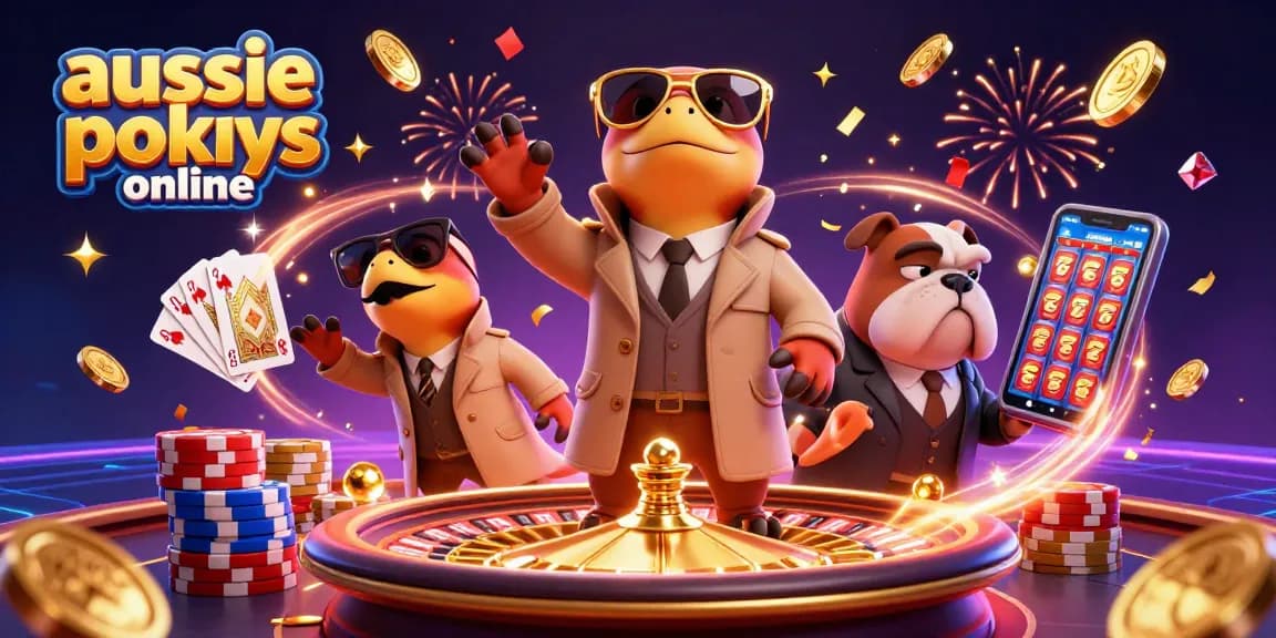 Experience aussie pokies online with three cartoon raptors comically attempting to enter a VIP lounge.