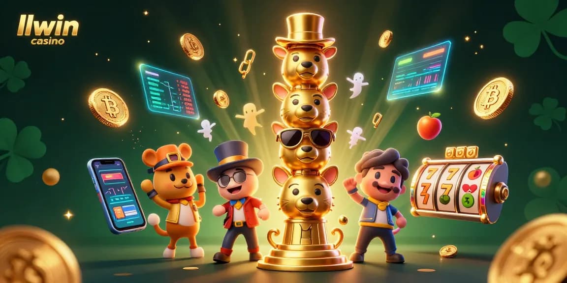 Feel the excitement at llwin casino with vibrant slot reels and illuminated cryptocurrency elements.