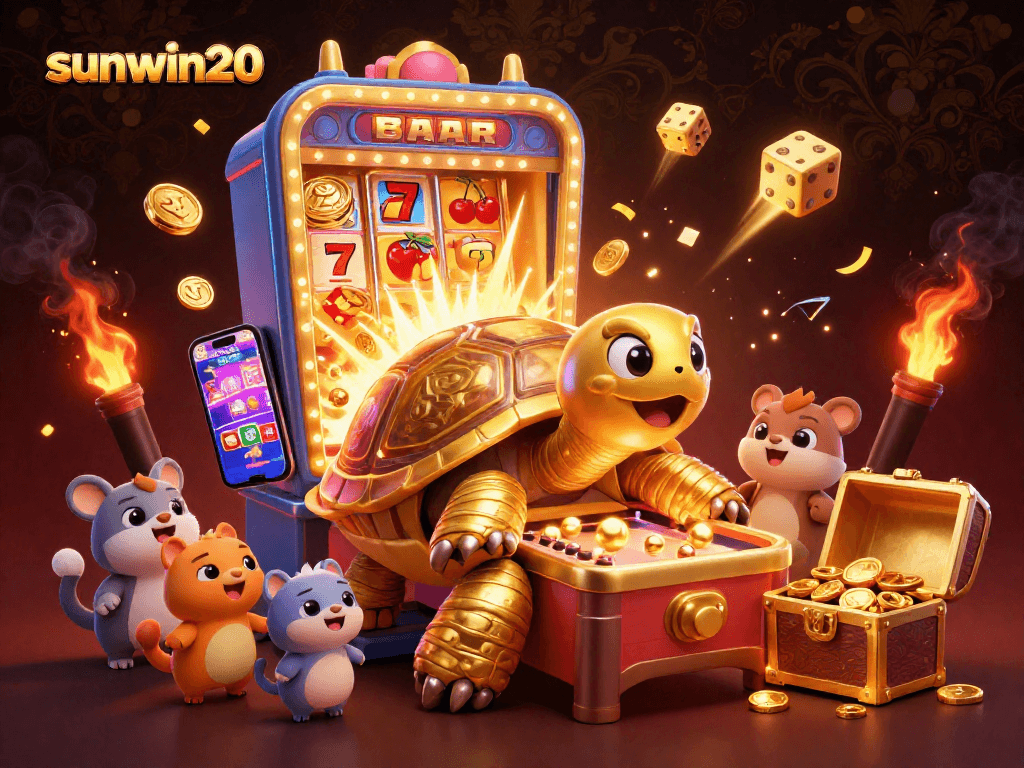 Experience thrilling wins at sunwin20 with a vibrant scene of cheerful animals and exciting casino games.