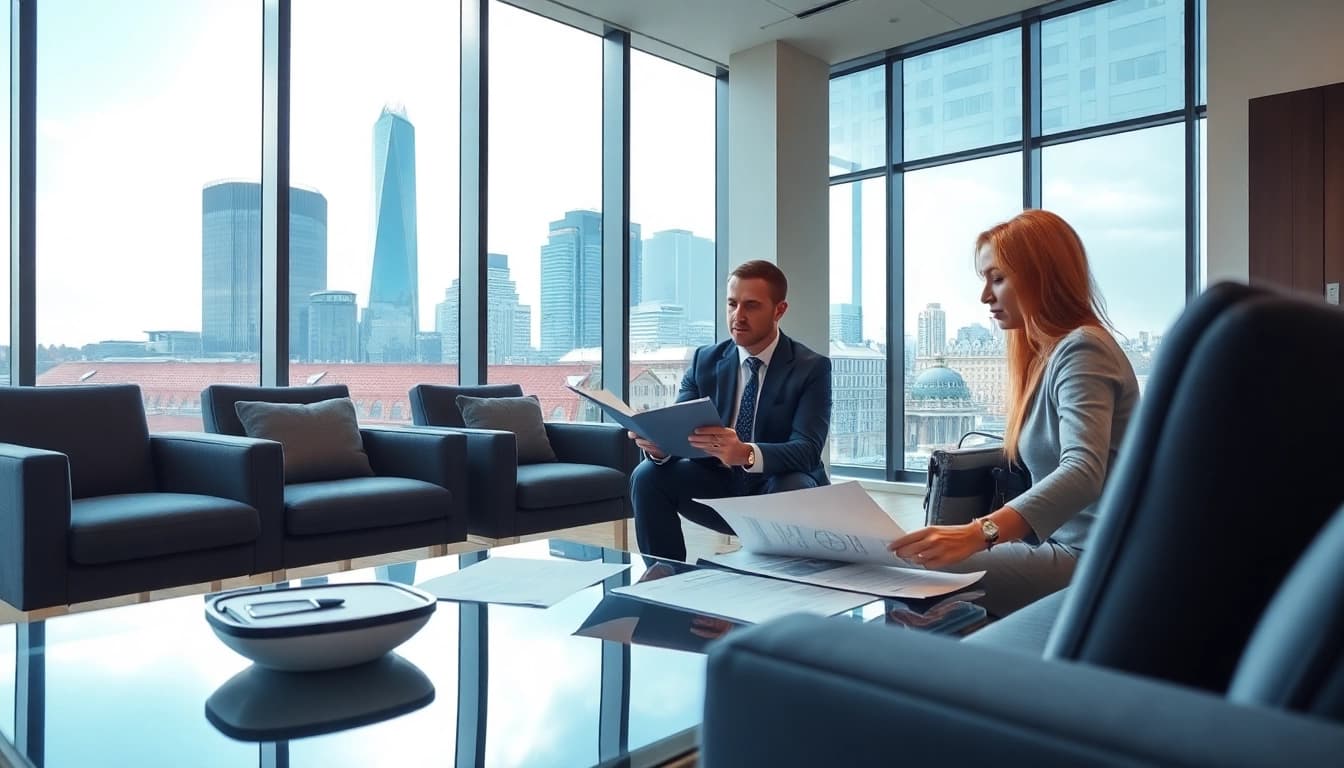 Immobilienmakler Frankfurt Dornbusch bietet fachkundige Beratung im modernen Büro an.