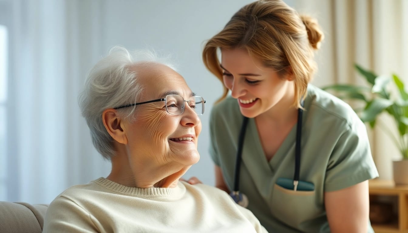 Engaged pflegefachkraft hameln assisting an elderly patient with care and support at home.