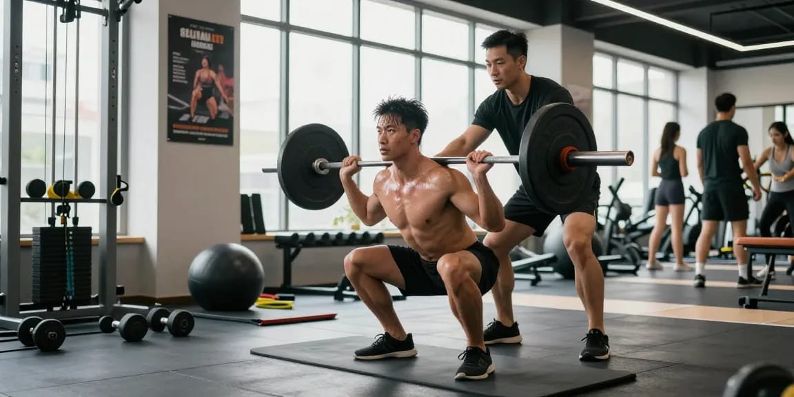 Kraftsportler trainiert im Steroidshop-Fitnessstudio und zeigt Stärke und Entschlossenheit.