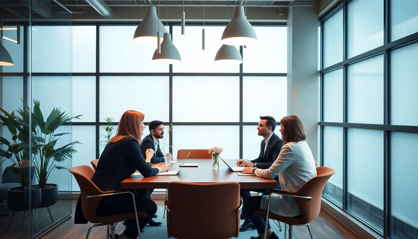 Förderung der besten Unternehmensberatung und strategische Diskussion im modernen Büro.