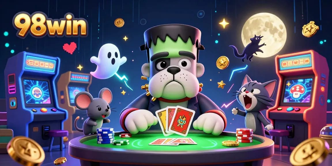 Experience thrilling gameplay at 98win with vibrant characters and dynamic casino elements.