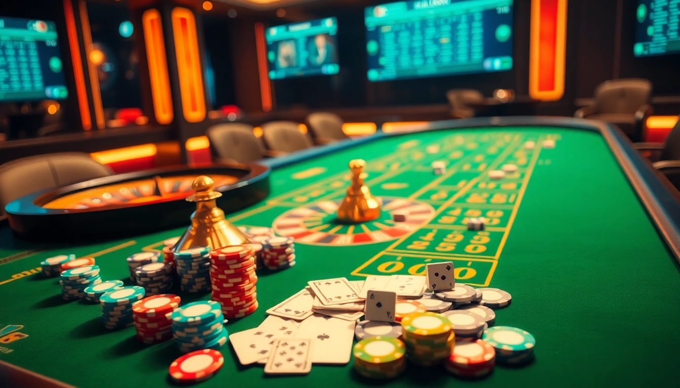 Engage in thrilling MM88 online casino action with poker chips and glamorous roulette.