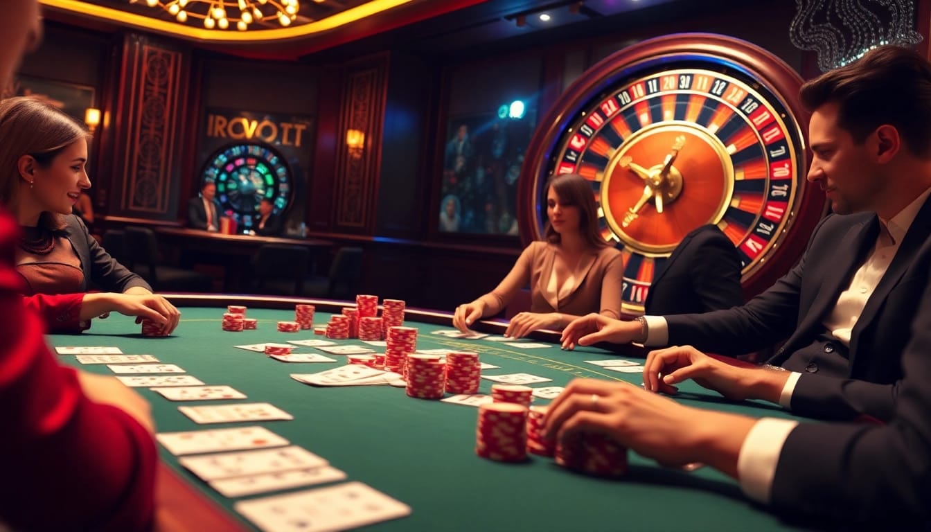 Experience the excitement of gambling at https://da88.trading/ with vibrant poker tables and spinning roulette wheels.
