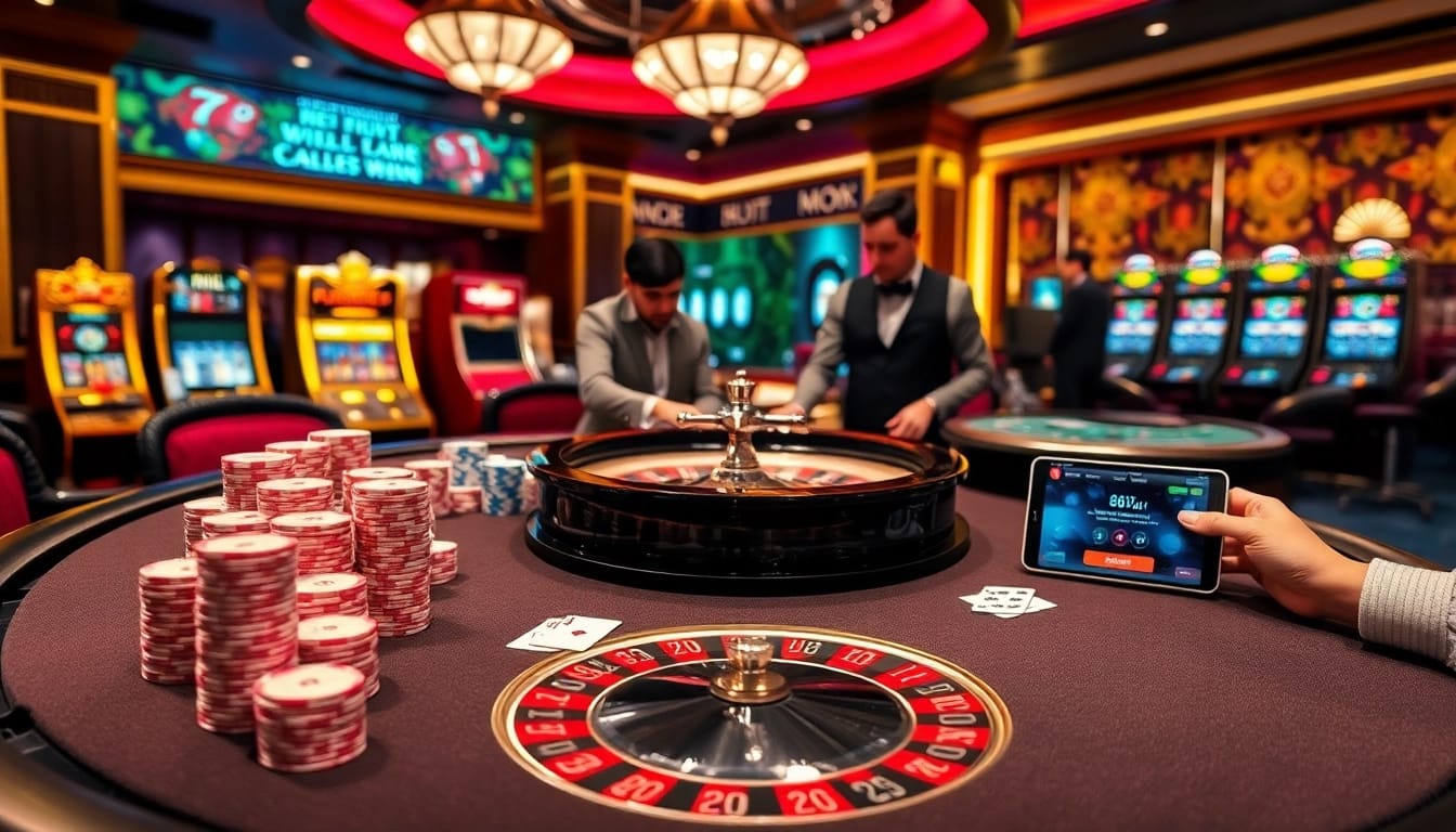 A lively Blackjack table at a casino representing https://88i8i.net/, showcasing professional play and excitement.