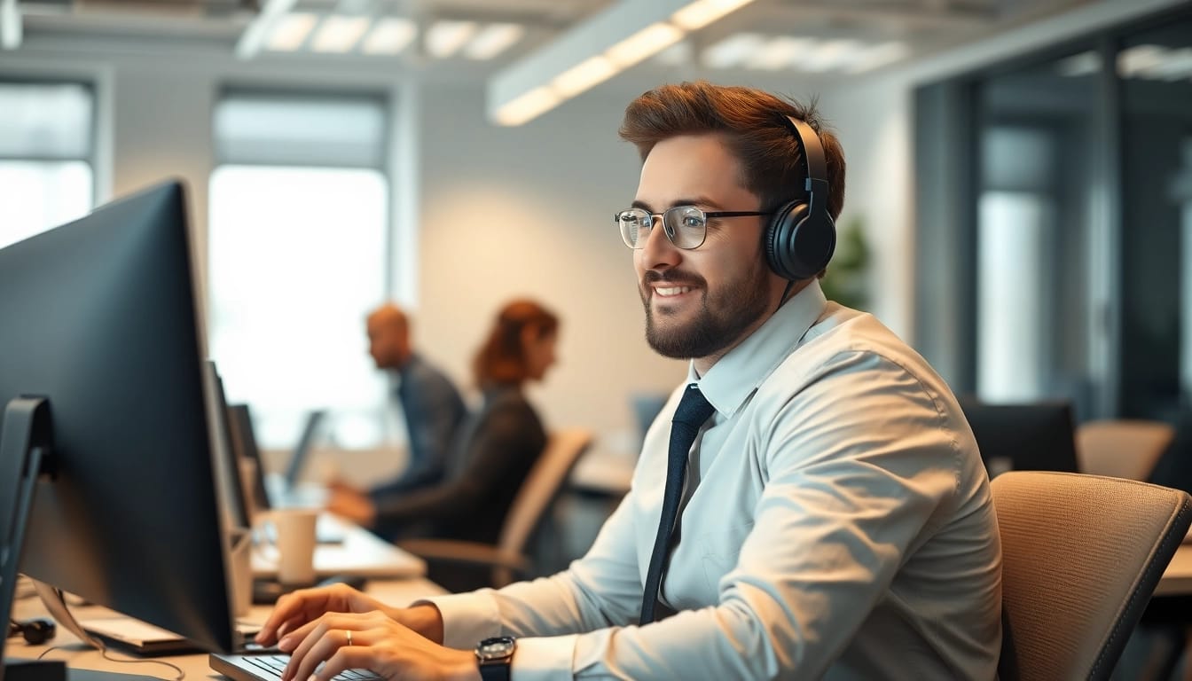 Headhunter analysiert Lebensläufe und identifiziert Talente in einem modernen Büro.