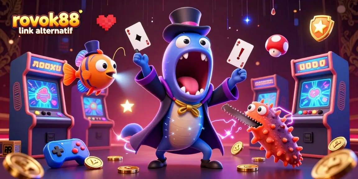 Experience the excitement at rokok88 link alternatif with magical gaming characters and vibrant casino elements.