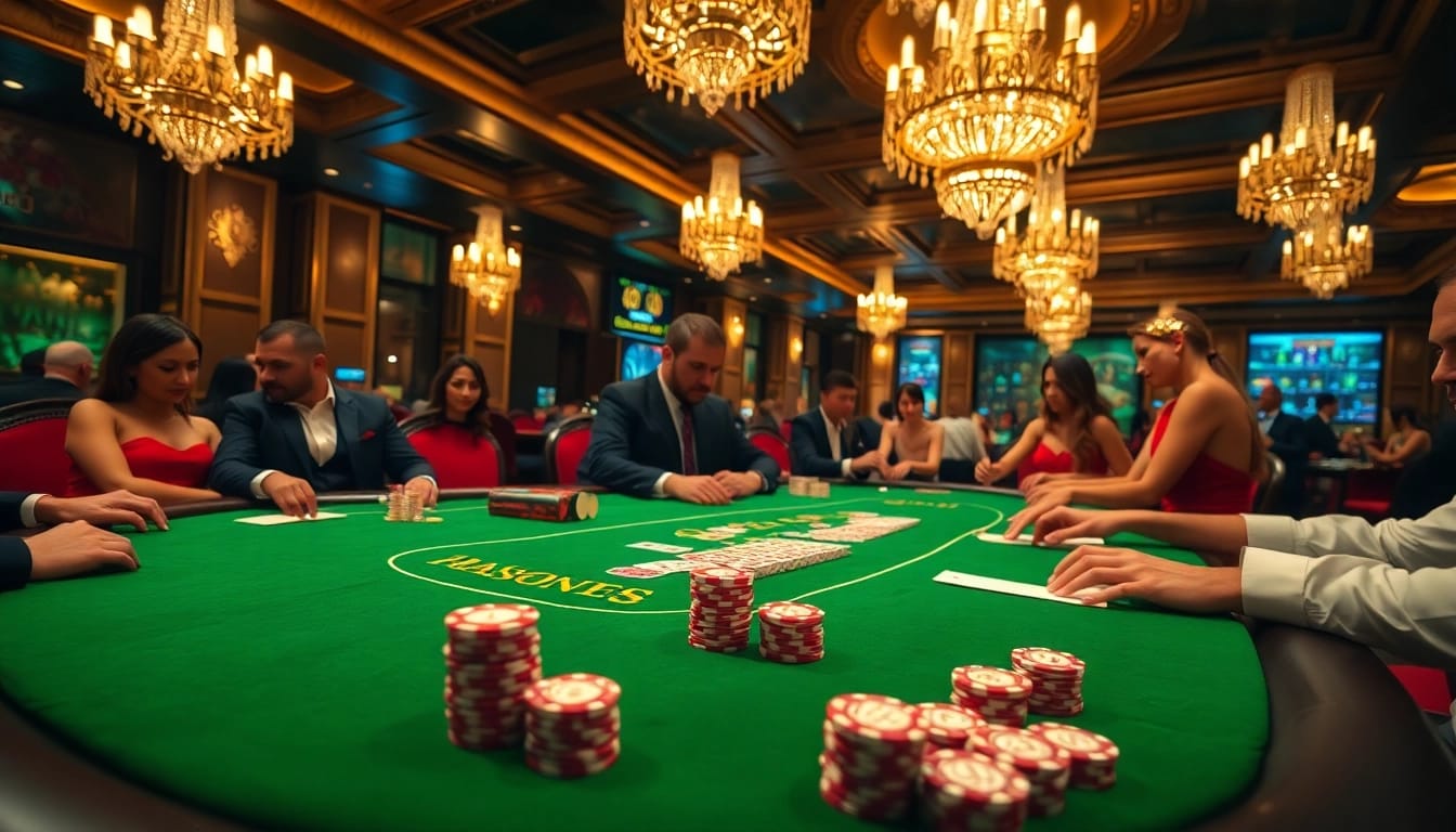 Sao789 offers a vibrant casino atmosphere with players engaging in thrilling poker games.
