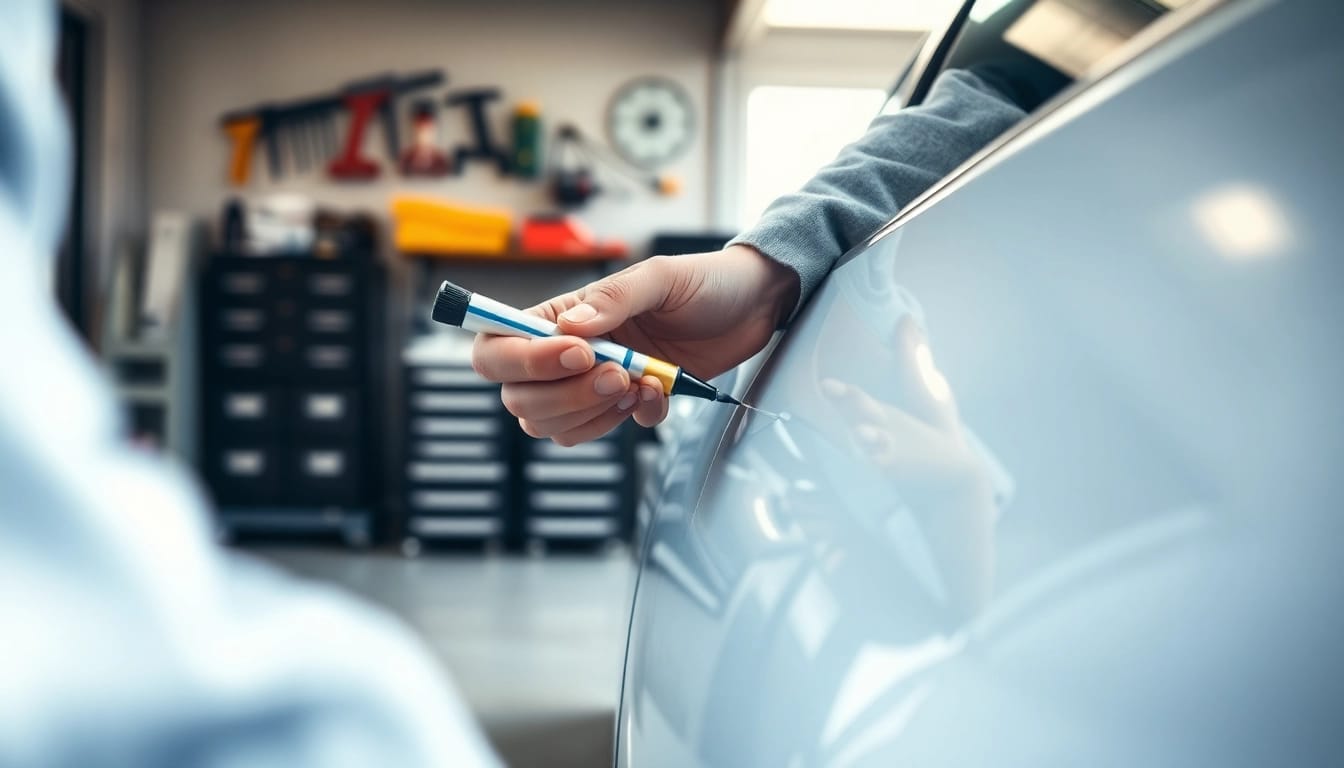 Kratzer Reparatur Auto München - Fachmann repariert Lackkratzer mit Sorgfalt.