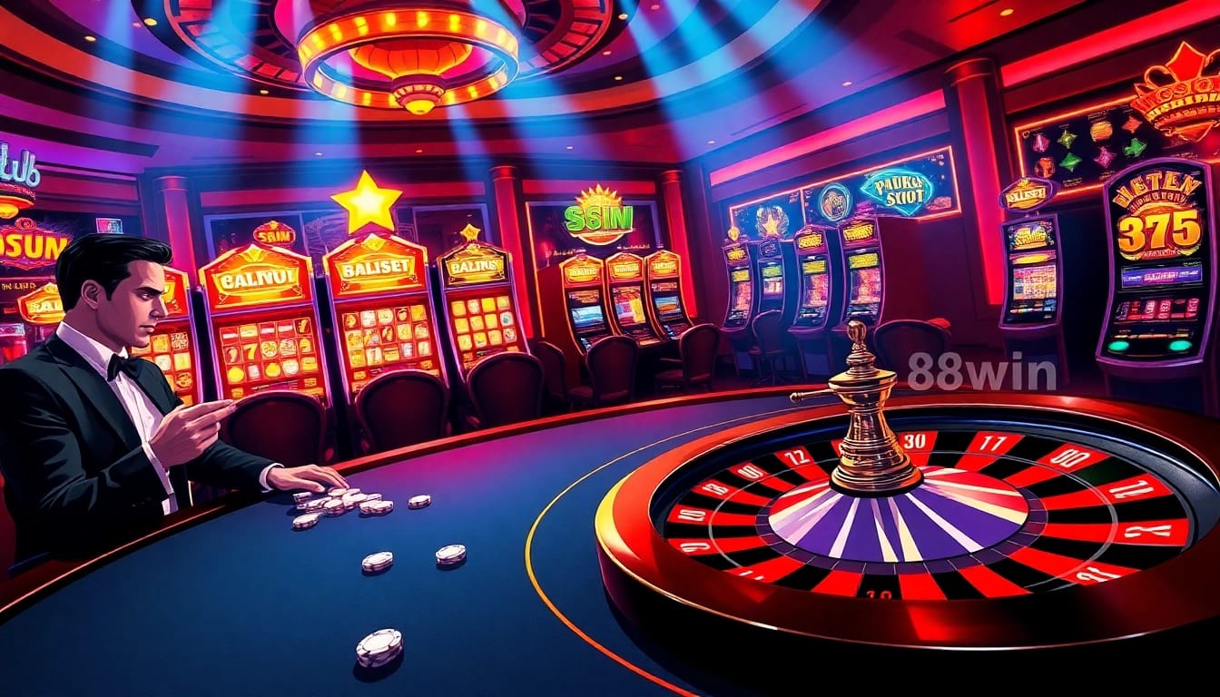 Players enjoying the excitement at 98win club's luxurious casino poker table.