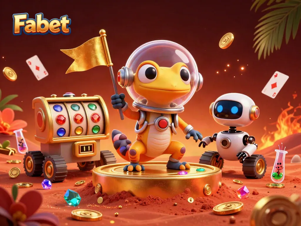 Play and win at Fa bet as the Martian gecko uncovers a vibrant casino treasure!