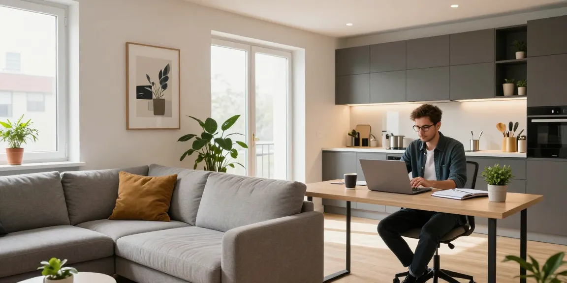 Vielseitige Monteurzimmer in Hannover mit modernem Wohnbereich und Arbeitsatmosphäre für Geschäftsreisende und Touristen.