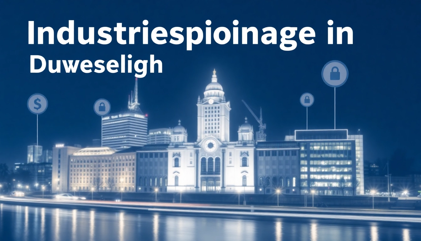 Visualisierung von Industriespionage in Düsseldorf mit Schwerpunkt auf Schutzmaßnahmen für Unternehmen