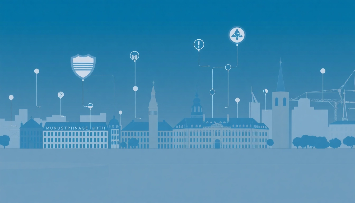 Grafik zum Thema Industriespionage in Münster, die Sicherheitsstrategien für Unternehmen visuell darstellt