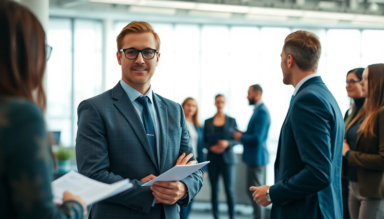 Headhunter Ingenieure beraten Kandidaten in einer modernen Büroumgebung.