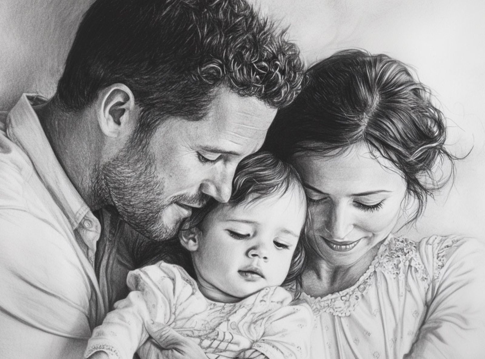 Lass dir dein Portrait zeichnen lassen von Families Portrait in Bleistift oder Farbe