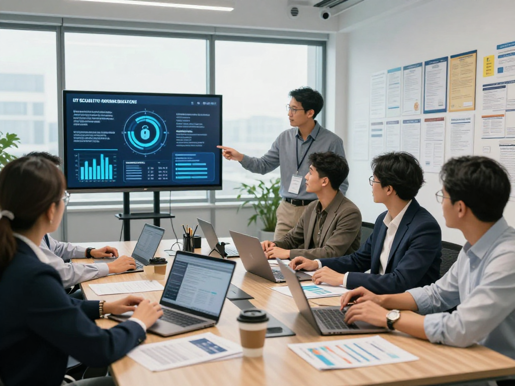 Daten- und IT-Sicherheit Dienstleistung bietet umfassenden Schutz in modernem Büro mit IT-Spezialisten.