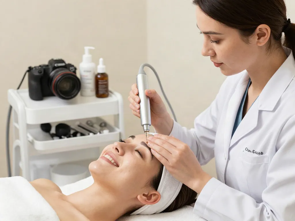 Augenringe entfernen bei der CCeye® Behandlung in einem einladenden Schönheitssalon mit veganen Produkten.