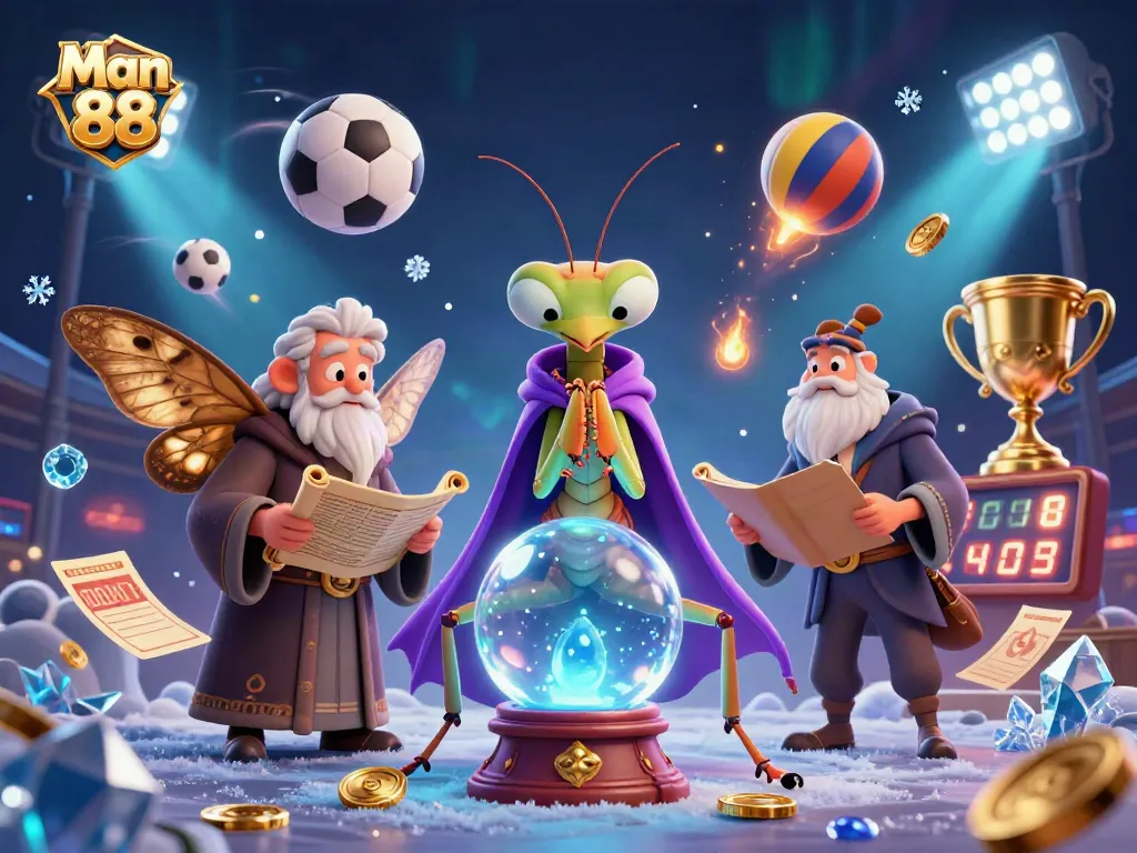 Experience thrilling betting action with Man 88 in a vibrant casino scene filled with sports and fortune elements.