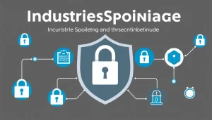 Grafik zur Industriespionage in Mannheim mit Fokus auf Sicherheitsstrategien und Unternehmensschutz