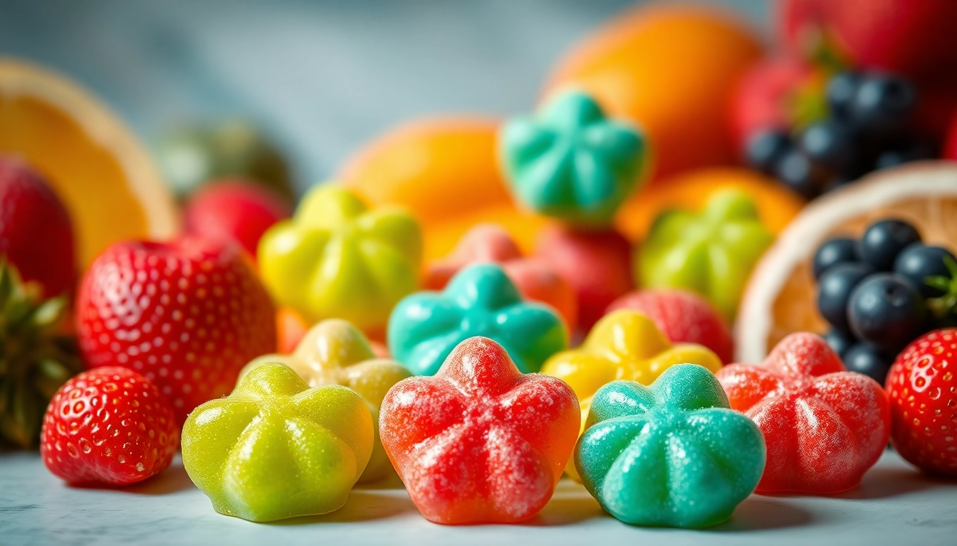 Indulge in THC gummibärchen, vibrant gummies showcasing fruity flavors and calming effects.