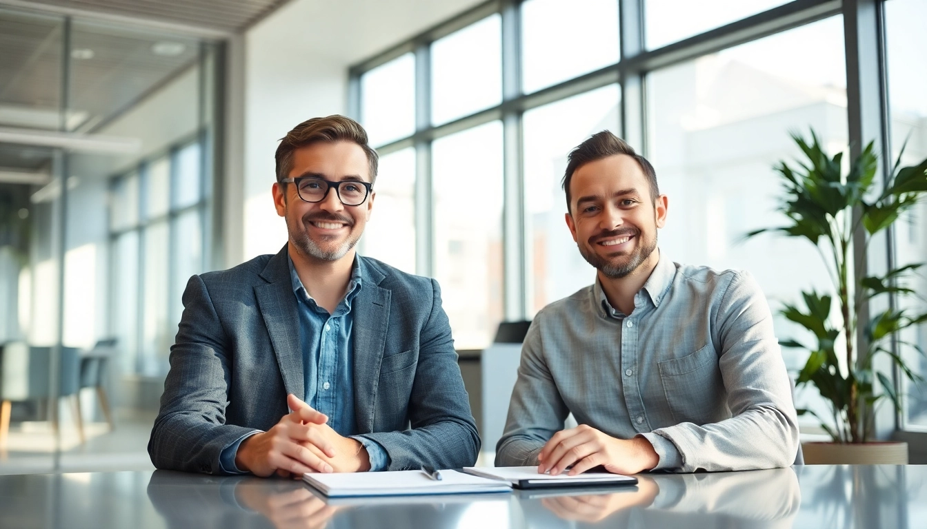 Unternehmensberatung: Berater unterstützt Kunden in einem modernen Büro bei strategischen Entscheidungen.