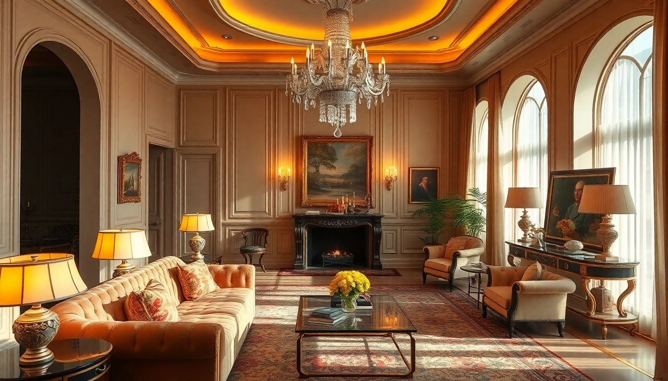 Indulge in luxury with a plush sofa and elegant decor in a beautifully lit room.