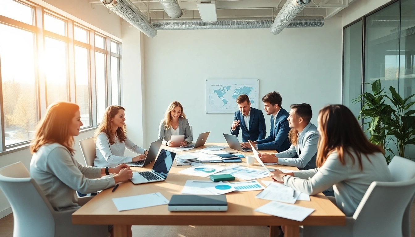 Team brainstorming at a pflegemarketing agentur, showcasing captivating teamwork.