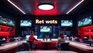 Junge Erwachsene platzieren sportwetten ohne lugas in einem modernen Wettanbieter-Büro.