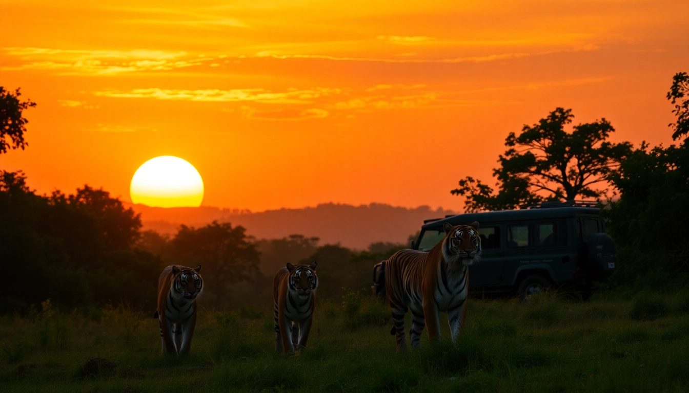 Experience the thrill of a tiger safari in India with majestic Bengal tigers in their natural habitat.