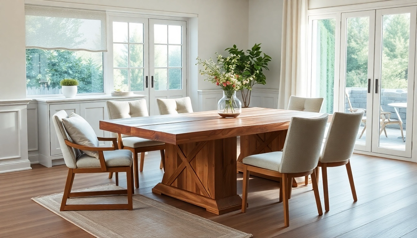 Genießen Sie am eleganten Esstisch Eiche aus massivem Holz mit einzigartiger Baumkante, optimal für stilvolle Esszimmer.