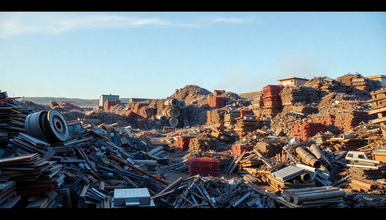 Efficient recycling at Schrottplatz Remscheid with a vibrant display of metals and materials.