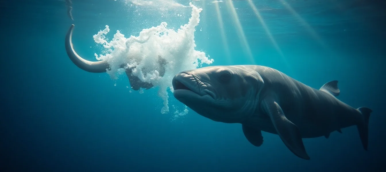 Tauchen Bullenhaie mit einem Taucher, der majestätische Haie in klarem Wasser erlebt.