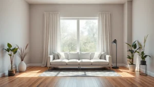 Entdecken Sie den eleganten Plissee auf Maß, der harmonisch in ein modernes Wohnzimmer integriert ist und durch seinen Stil besticht.