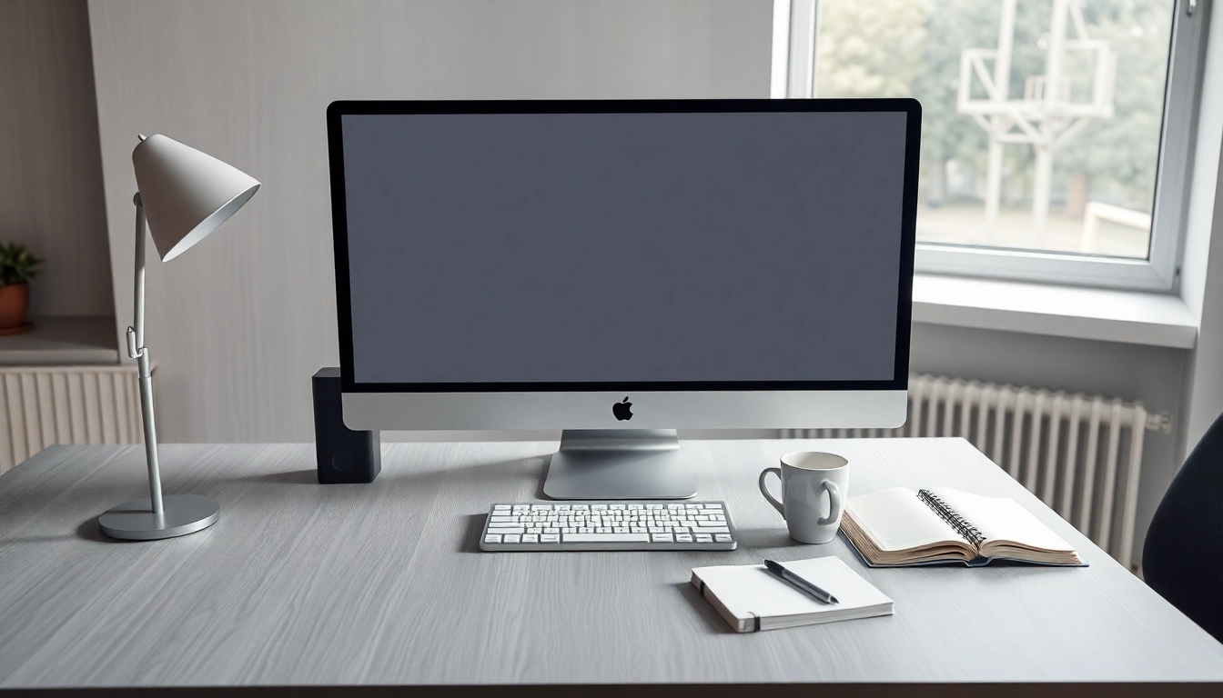 Nutze den Mac Mini Office 2024 für eine produktive Arbeitsweise, präsentiert auf einem eleganten Schreibtisch.