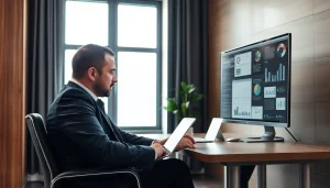 Headhunter bei der Arbeit in einem modernen Büro, berät Klienten.
