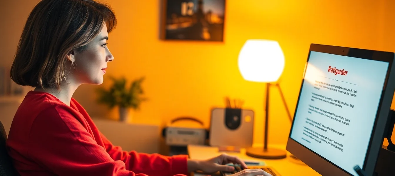 Ratgeber: Person liest interessante Informationen am Computer, um Wissen zu erweitern.