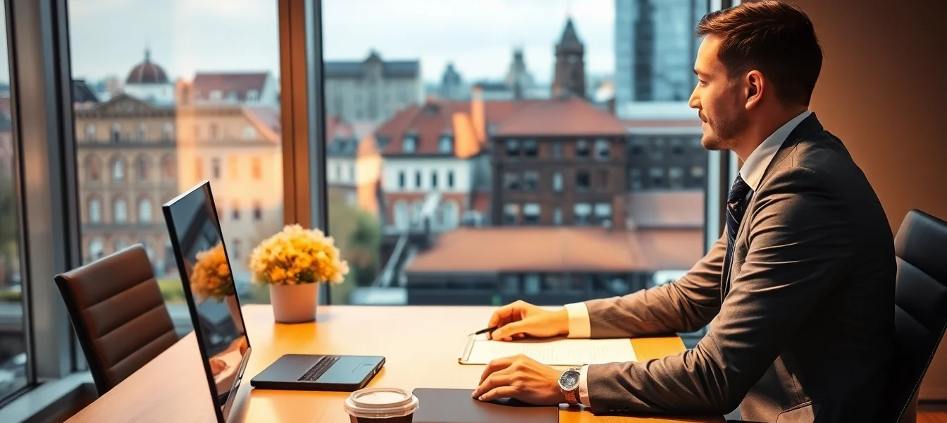 Professioneller Headhunter Bochum im Gespräch mit einem Kandidaten in modernem Büroambiente.