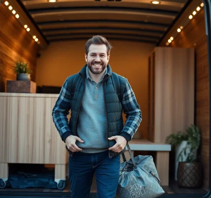 Umzugsunternehmen Wermelskirchen hilft beim sicheren Transport von Möbeln in einem modernen Fahrzeug.