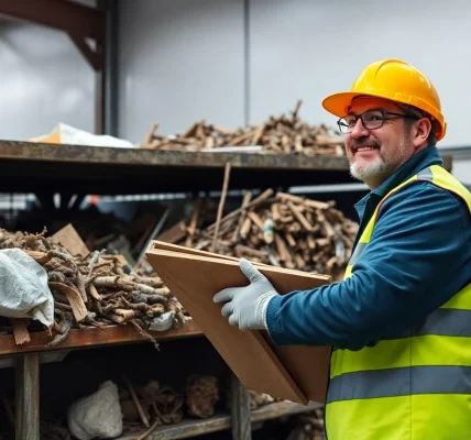 Schrotthändler Düsseldorf bei der Abholung von Schrott in einem professionellen Setting.