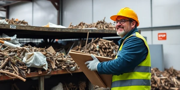 Schrotthändler Düsseldorf bei der Abholung von Schrott in einem professionellen Setting.