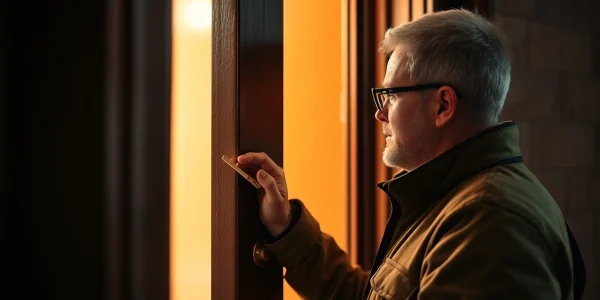 Schlüsseldienst Mannheim öffnet beschädigungsfrei eine Tür mit professionellen Werkzeugen.