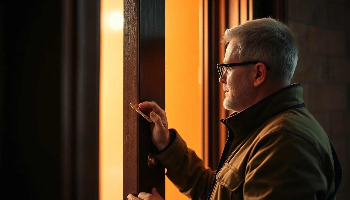 Schlüsseldienst Mannheim öffnet beschädigungsfrei eine Tür mit professionellen Werkzeugen.