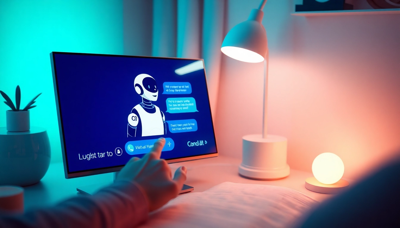 Engaging visuals of a virtual chat environment highlighting ai chat sex interactions with a friendly chatbot interface.